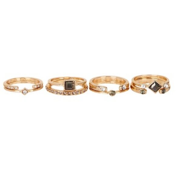 Retro 14kt Plated Gold Stackable Midi Rings - Picture 1 of 6
